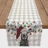 72" Christmas Lights Moose Table Runner