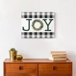 Green Joy Wreath 11x14 Canvas Wall Art -Michaels Store D517976S 4