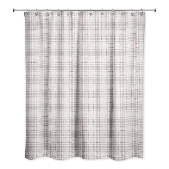 Holiday Gray Plaid Shower Curtain 1 Holiday Gray Plaid Shower Curtain