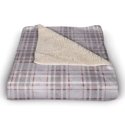 Holiday Gray Plaid 50x60 Sherpa Fleece Blanket -Michaels Store D517990S 2