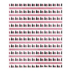 Plaid Tree Pattern 50x60 Sherpa Fleece Blanket