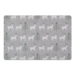 Deer And Tree Pattern 27x18 Floor Mat