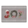 Joy Stocking On Gray 27x18 Floor Mat