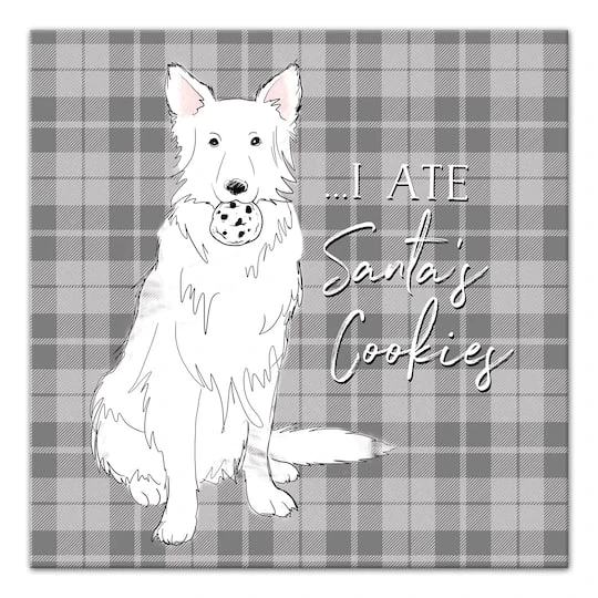 I Ate Santa's Cookies 12x12 Canvas Wall Art 2 I Ate Santa's Cookies 12x12 Canvas Wall Art - Image 2