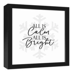 All Is Calm All Is Bright 12x12 Black Framed Canvas -Michaels Store D517999S 2