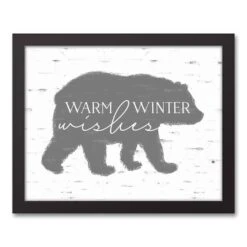 Warm Winter Wishes 11x14 Black Framed Canvas