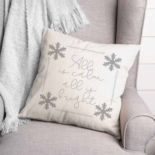 All Is Calm All Is Bright Snowflakes 18x18 Throw Pillow 3 All Is Calm All Is Bright Snowflakes 18x18 Throw Pillow - Image 3