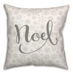 Noel Snowflake Pattern 18x18 Throw Pillow