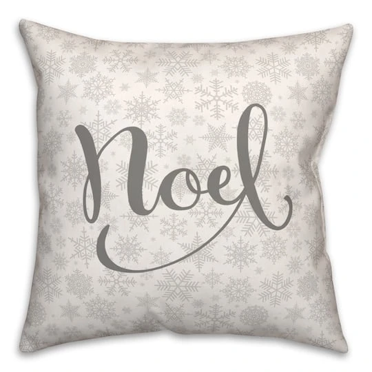 Noel Snowflake Pattern 18x18 Throw Pillow 1 Noel Snowflake Pattern 18x18 Throw Pillow