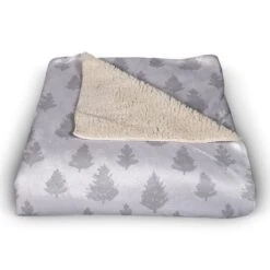 Gray Forest Pattern 50x60 Sherpa Fleece Blanket -Michaels Store D518015S 3
