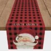 Santa Knows On Plaid 16x90 Poly Twill Table Runner
