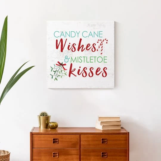 Candy Cane Wishes And Mistletoe Kisses 20x20 Canvas Wall Art 5 Candy Cane Wishes And Mistletoe Kisses 20x20 Canvas Wall Art - Image 5