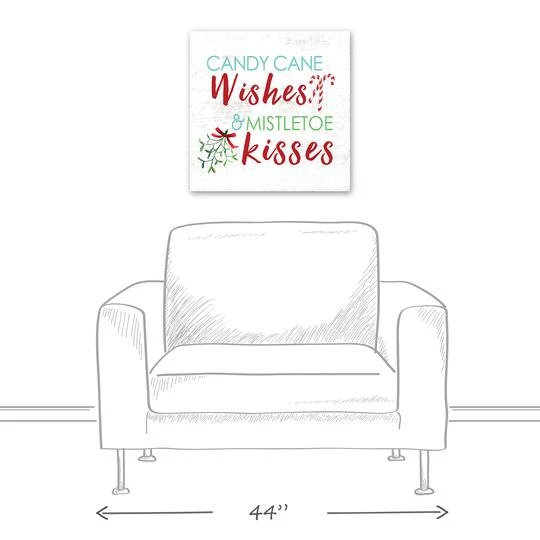 Candy Cane Wishes And Mistletoe Kisses 20x20 Canvas Wall Art 6 Candy Cane Wishes And Mistletoe Kisses 20x20 Canvas Wall Art - Image 6