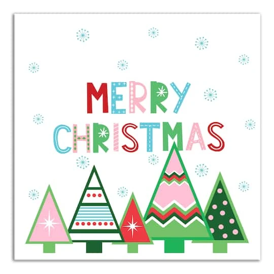 Merry Christmas Trees Canvas Wall Art 2 Merry Christmas Trees Canvas Wall Art - Image 2