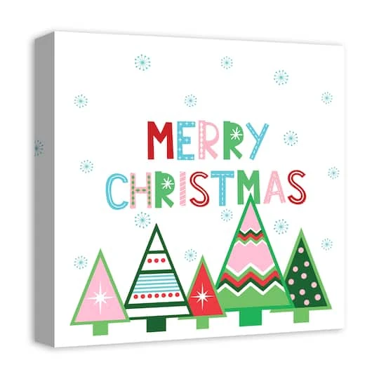 Merry Christmas Trees Canvas Wall Art 3 Merry Christmas Trees Canvas Wall Art - Image 3