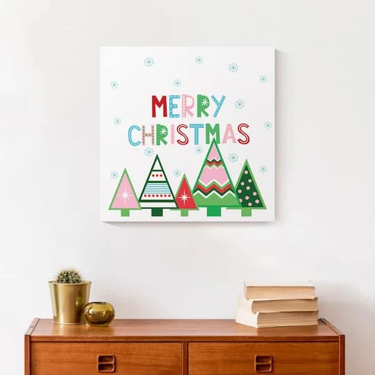Merry Christmas Trees Canvas Wall Art 5 Merry Christmas Trees Canvas Wall Art - Image 5