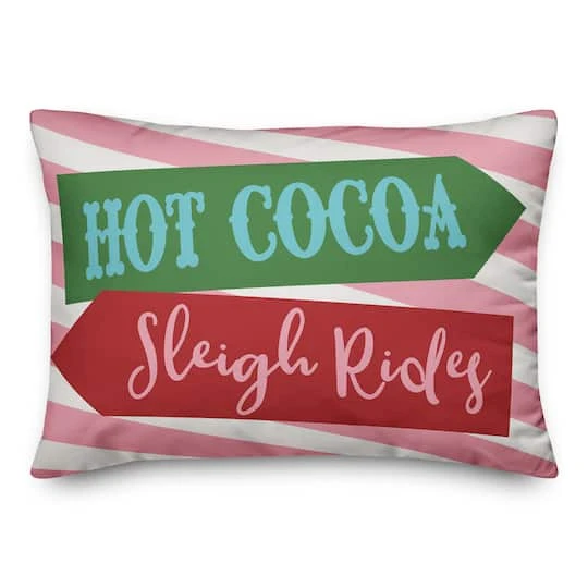 Hot Cocoa Sign 14x20 Throw Pillow 1 Hot Cocoa Sign 14x20 Throw Pillow