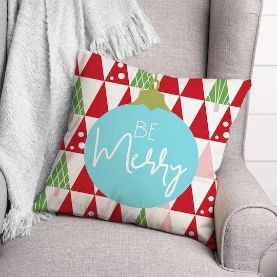 Be Merry 18x18 Throw Pillow 3 Be Merry 18x18 Throw Pillow - Image 3