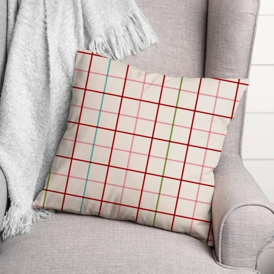 Thin Colorful Grid 18x18 Throw Pillow 3 Thin Colorful Grid 18x18 Throw Pillow - Image 3