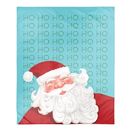 Santa Ho Ho Ho 50x60 Sherpa Fleece Blanket 2 Santa Ho Ho Ho 50x60 Sherpa Fleece Blanket - Image 2