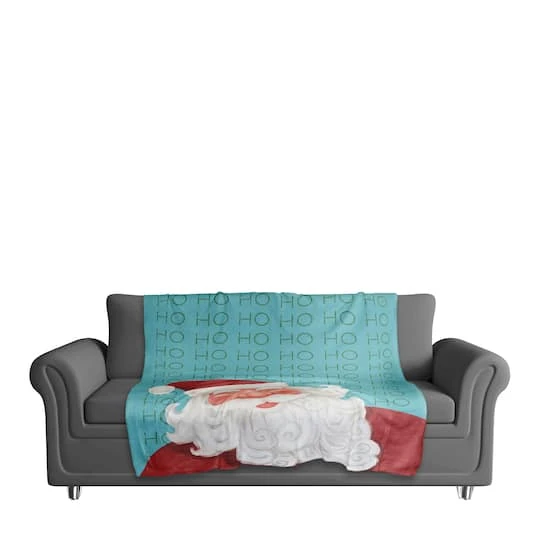 Santa Ho Ho Ho 50x60 Sherpa Fleece Blanket 3 Santa Ho Ho Ho 50x60 Sherpa Fleece Blanket - Image 3