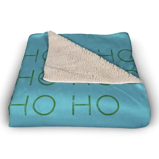 Santa Ho Ho Ho 50x60 Sherpa Fleece Blanket 4 Santa Ho Ho Ho 50x60 Sherpa Fleece Blanket - Image 4