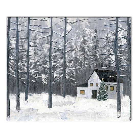 Christmas Winter Cottage Canvas Wall Art 2 Christmas Winter Cottage Canvas Wall Art - Image 2