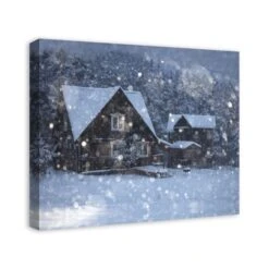 Christmas Cottage Canvas Wall Art 8 Christmas Cottage Canvas Wall Art -Michaels Store D518096S 2