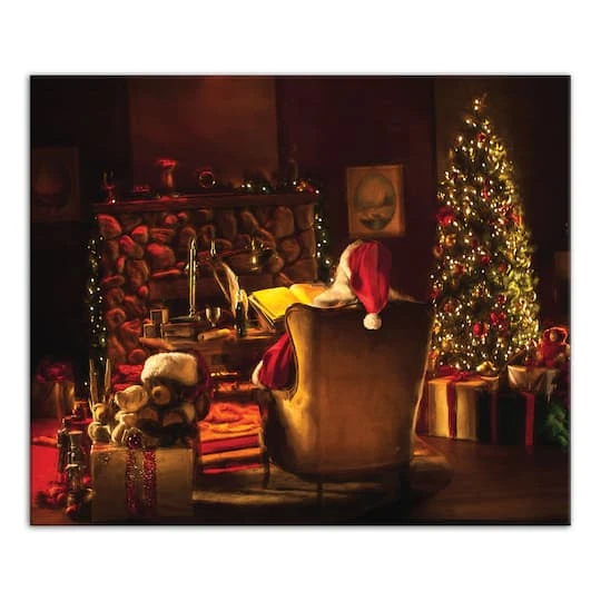 Santa By The Fireplace 24x20 Canvas Wall Art 2 Santa By The Fireplace 24x20 Canvas Wall Art - Image 2