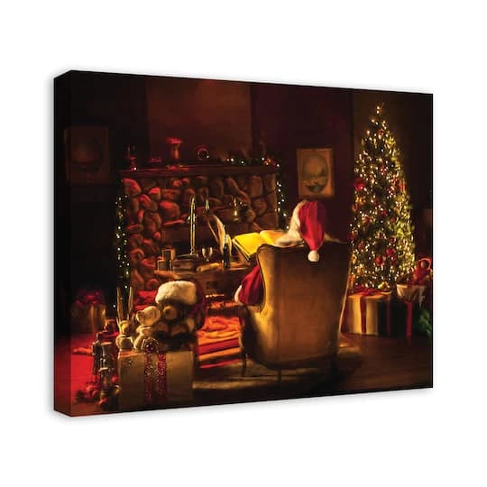 Santa By The Fireplace 24x20 Canvas Wall Art 3 Santa By The Fireplace 24x20 Canvas Wall Art - Image 3
