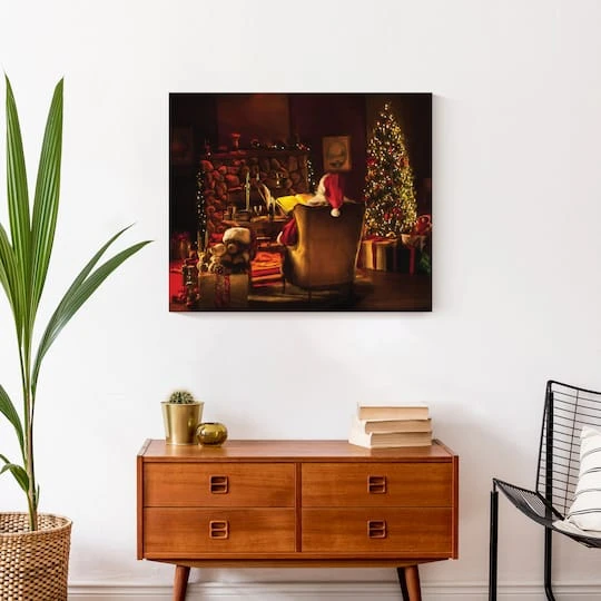 Santa By The Fireplace 24x20 Canvas Wall Art 5 Santa By The Fireplace 24x20 Canvas Wall Art - Image 5