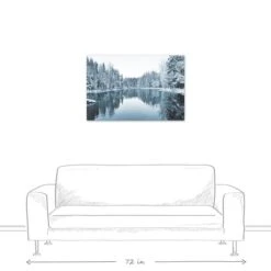 Winter Pond 36x24 Canvas Wall Art -Michaels Store D518099S 5