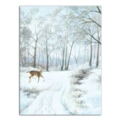 Doe Walking In The Snow 30x40 Canvas Wall Art