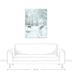 Doe Walking In The Snow 30x40 Canvas Wall Art -Michaels Store D518101S 5