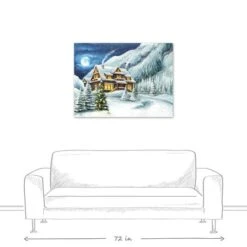 Cabin In The Mountains 40x30 Canvas Wall Art -Michaels Store D518102S 5