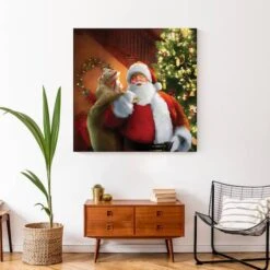 Santa Gets Ready 36x36 Canvas Wall Art 10 Santa Gets Ready 36x36 Canvas Wall Art -Michaels Store D518105S 4