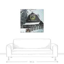 Black Barn With Wreath 36x36 Canvas Wall Art -Michaels Store D518107S 5