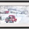 Dashing Through The Snow Truck Black Framed Print Under Plexiglass