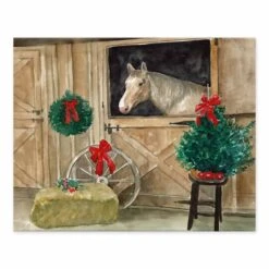 Christmas Horse Tabletop Canvas