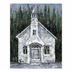 Winter & Christmas Church Tabletop Canvas