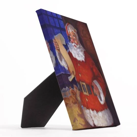 Santa Claus With List 10x8 Tabletop Canvas 3 Santa Claus With List 10x8 Tabletop Canvas - Image 3