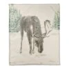 Winter Moose 50x60 Coral Fleece Blanket
