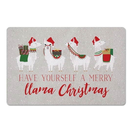 Merry Llama Christmas Floor Mat 2 Merry Llama Christmas Floor Mat - Image 2