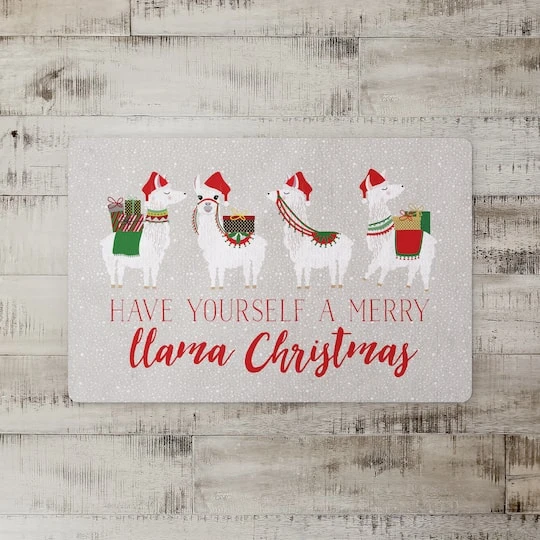 Merry Llama Christmas Floor Mat 3 Merry Llama Christmas Floor Mat - Image 3