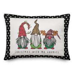 Christmas Is Coming Gnomes Throw Pillow