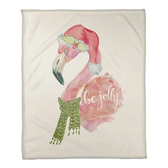 Be Jolly Flamingo 50x60 Coral Fleece Blanket 2 Be Jolly Flamingo 50x60 Coral Fleece Blanket - Image 2