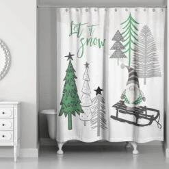 Let It Snow Tree Gnome Shower Curtain -Michaels Store D518165S 2
