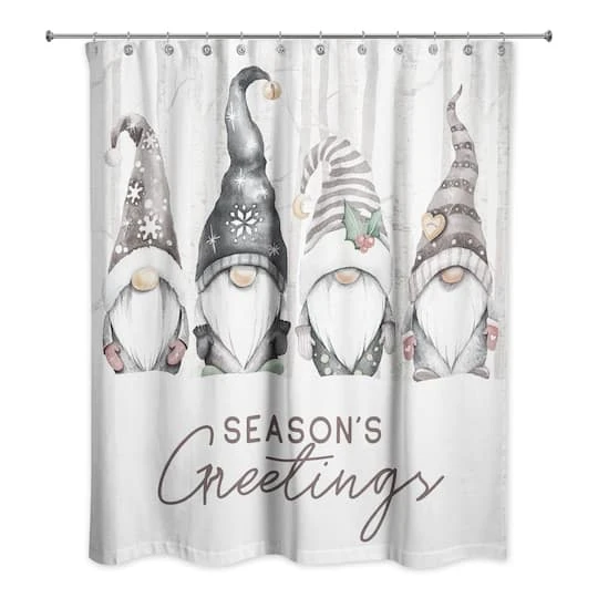 Seasons Greetings Gnomes Shower Curtain 2 Seasons Greetings Gnomes Shower Curtain - Image 2