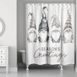 Seasons Greetings Gnomes Shower Curtain 5 Seasons Greetings Gnomes Shower Curtain -Michaels Store D518169S 2