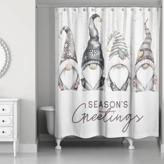 Seasons Greetings Gnomes Shower Curtain 3 Seasons Greetings Gnomes Shower Curtain - Image 3